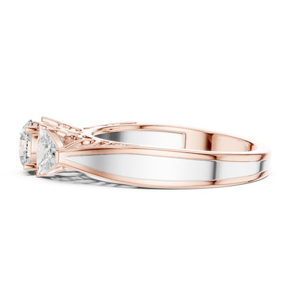 Round Three Stone Lab Grown Diamond Engagement Ring