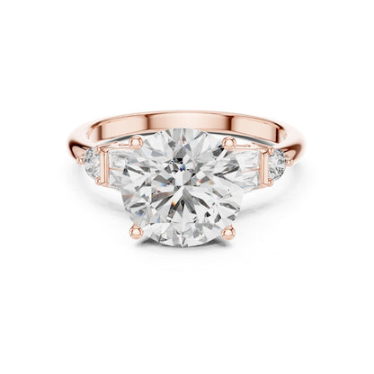 Round Three Stone Lab Grown Diamond Engagement Ring