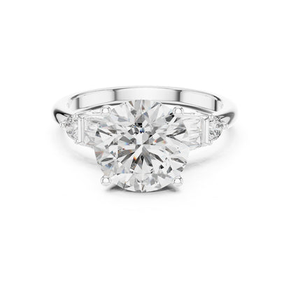 Round Three Stone Lab Grown Diamond Engagement Ring