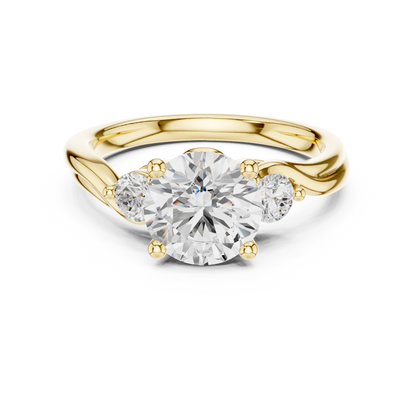 Round Three Stone Lab Grown Diamond Engagement Ring