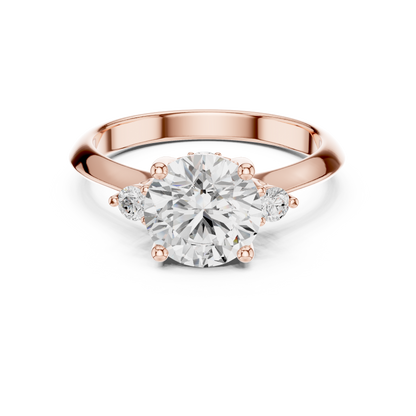 Round Three Stone Lab Grown Diamond Engagement Ring