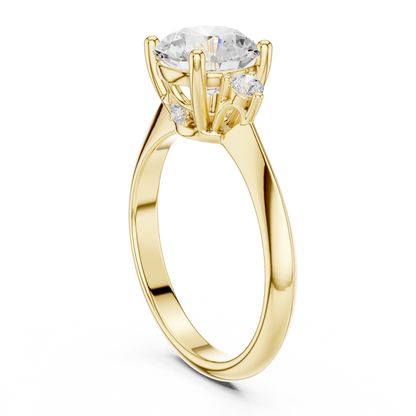 Round Three Stone Lab Grown Diamond Engagement Ring