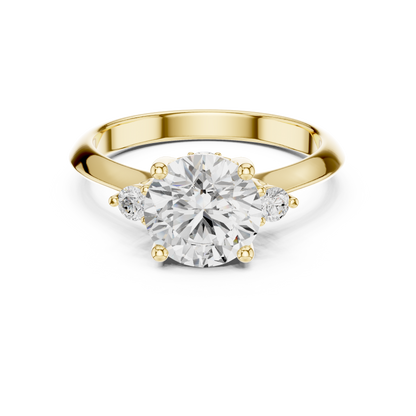 Round Three Stone Lab Grown Diamond Engagement Ring