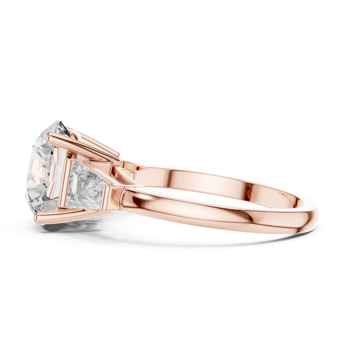 Round Three Stone Lab Grown Diamond Engagement Ring