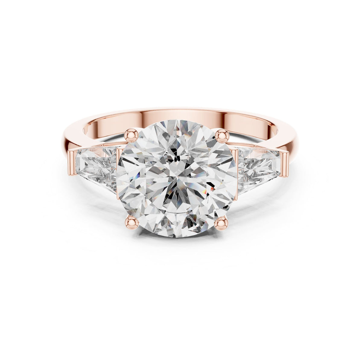Round Three Stone Lab Grown Diamond Engagement Ring
