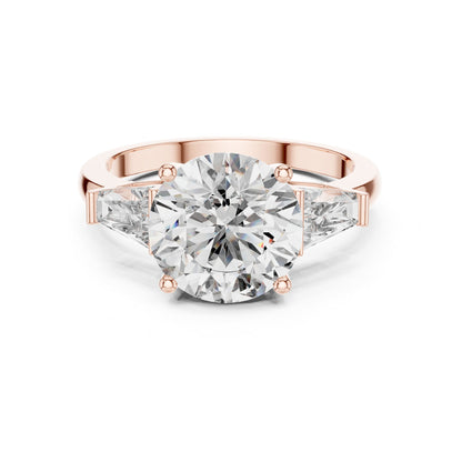 Round Three Stone Lab Grown Diamond Engagement Ring