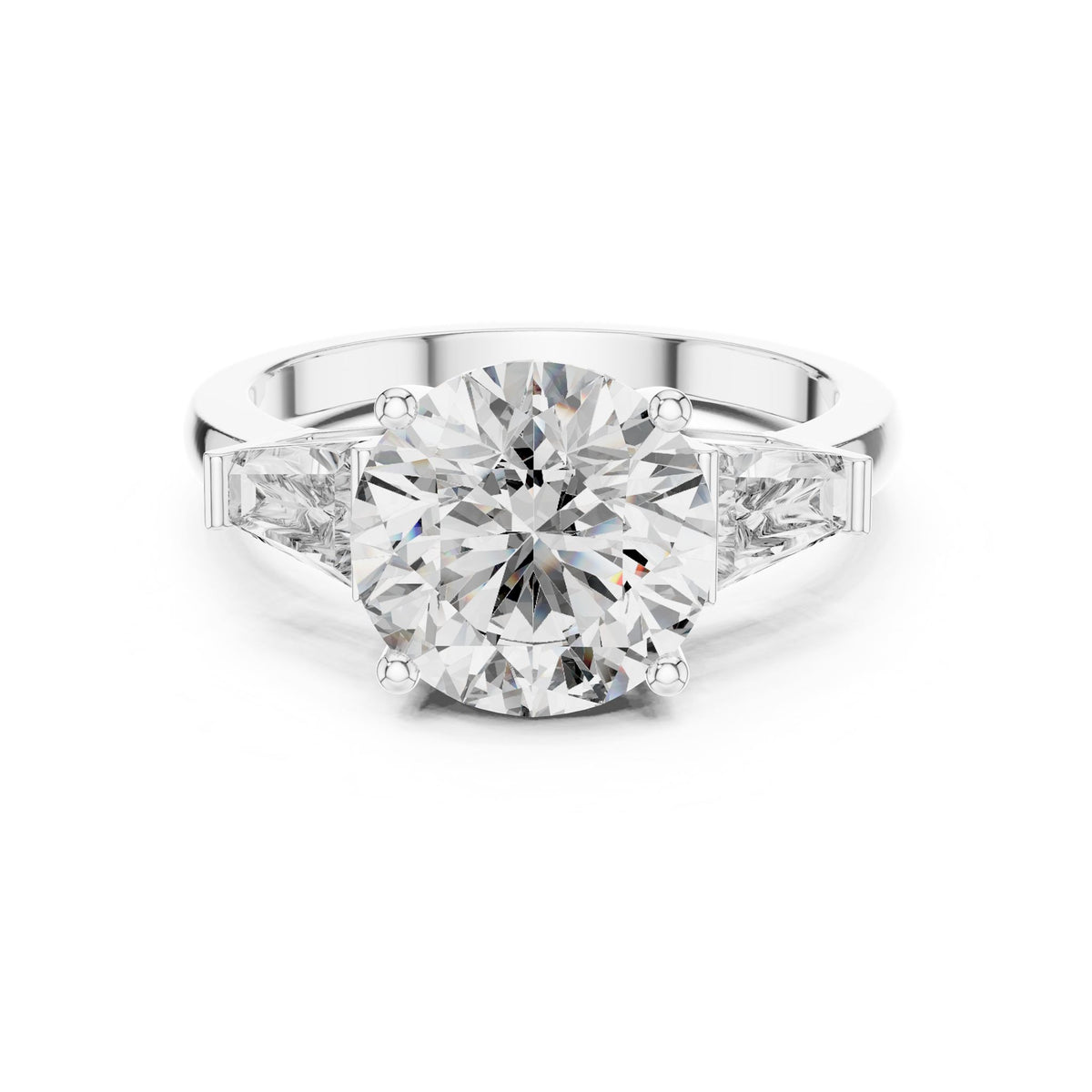 Round Three Stone Lab Grown Diamond Engagement Ring