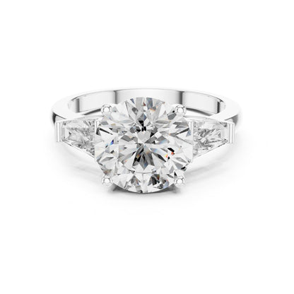 Round Three Stone Lab Grown Diamond Engagement Ring