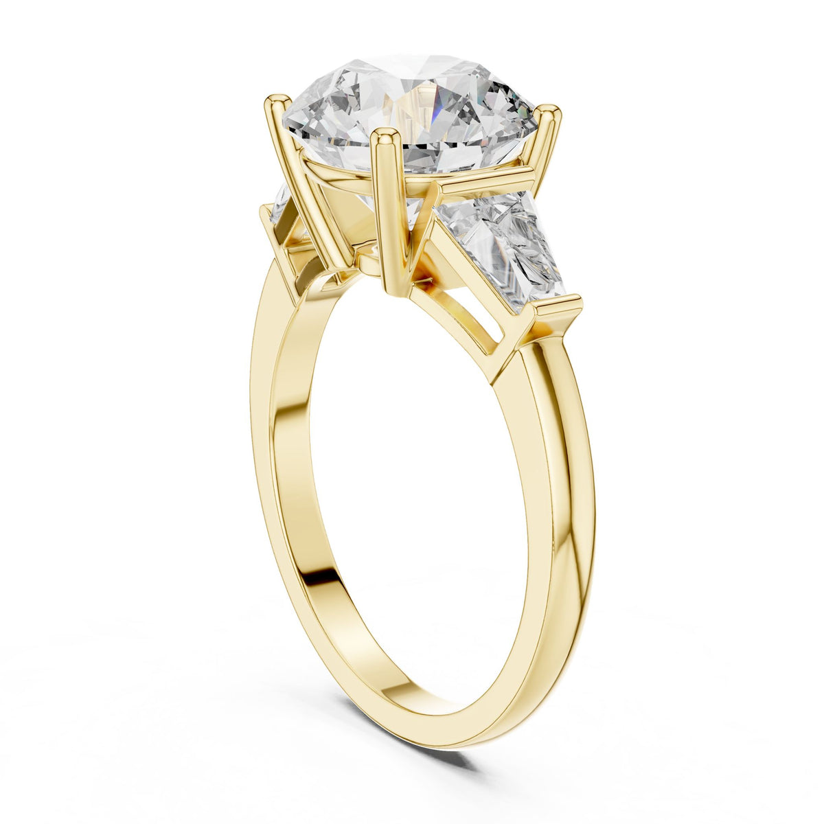 Round Three Stone Lab Grown Diamond Engagement Ring