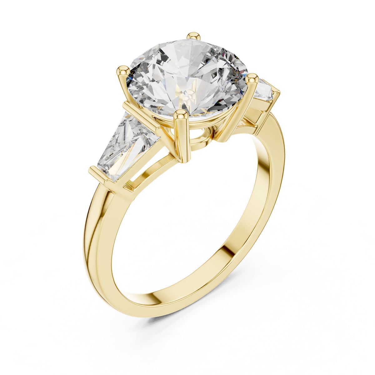 Round Three Stone Lab Grown Diamond Engagement Ring