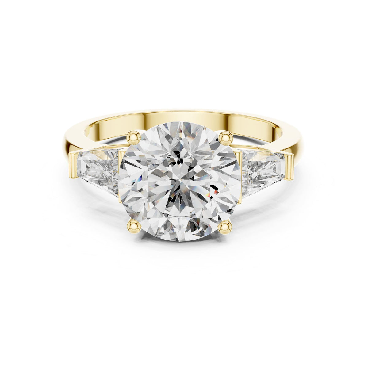 Round Three Stone Lab Grown Diamond Engagement Ring