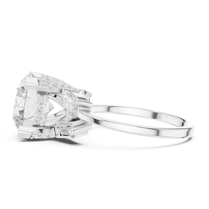Round Three Stone Lab Grown Diamond Engagement Ring