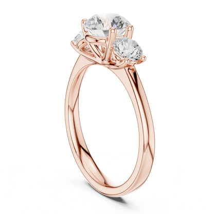 Round Three Stone Lab Grown Diamond Engagement Ring