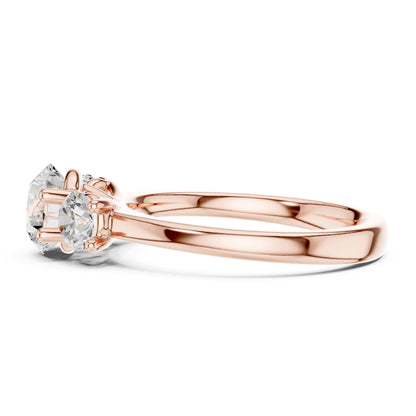 Round Three Stone Lab Grown Diamond Engagement Ring