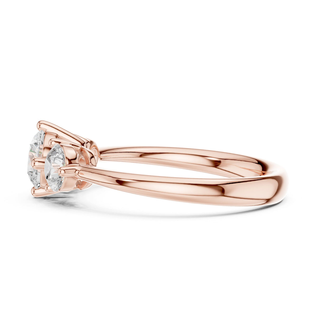 Round Three Stone Lab Grown Diamond Engagement Ring