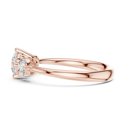Round Three Stone Lab Grown Diamond Engagement Ring