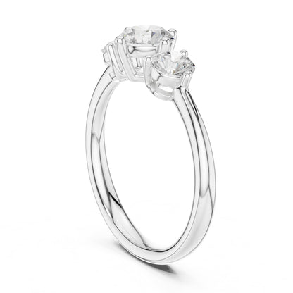 Round Three Stone Lab Grown Diamond Engagement Ring