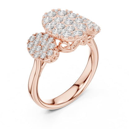 Round Three Stone Lab Grown Diamond Engagement Ring