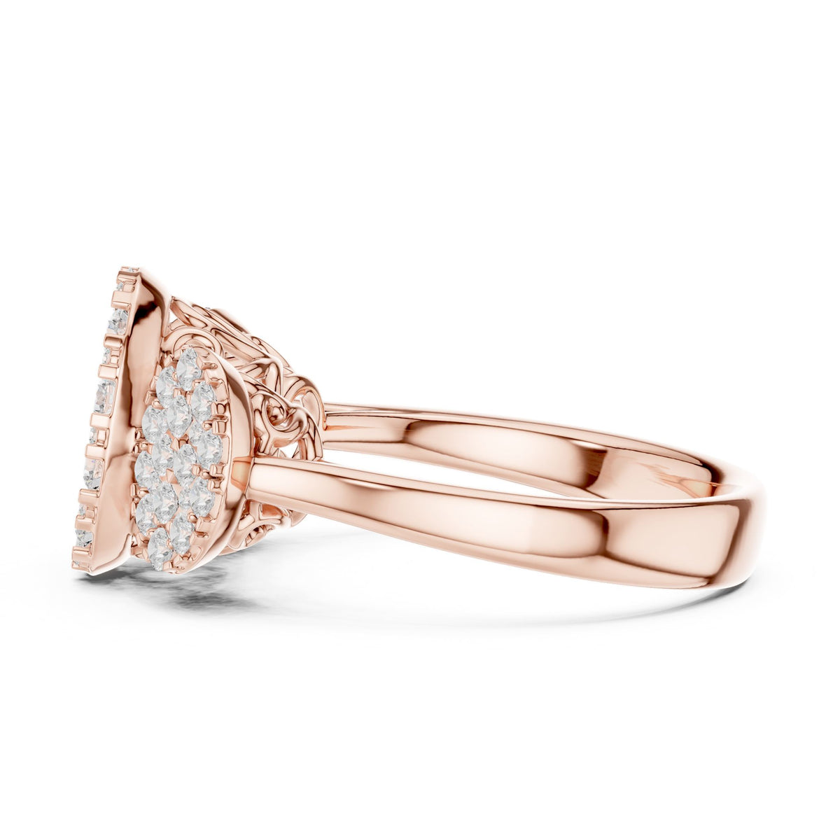 Round Three Stone Lab Grown Diamond Engagement Ring