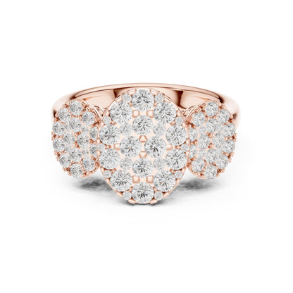 Round Three Stone Lab Grown Diamond Engagement Ring