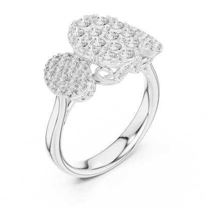 Round Three Stone Lab Grown Diamond Engagement Ring