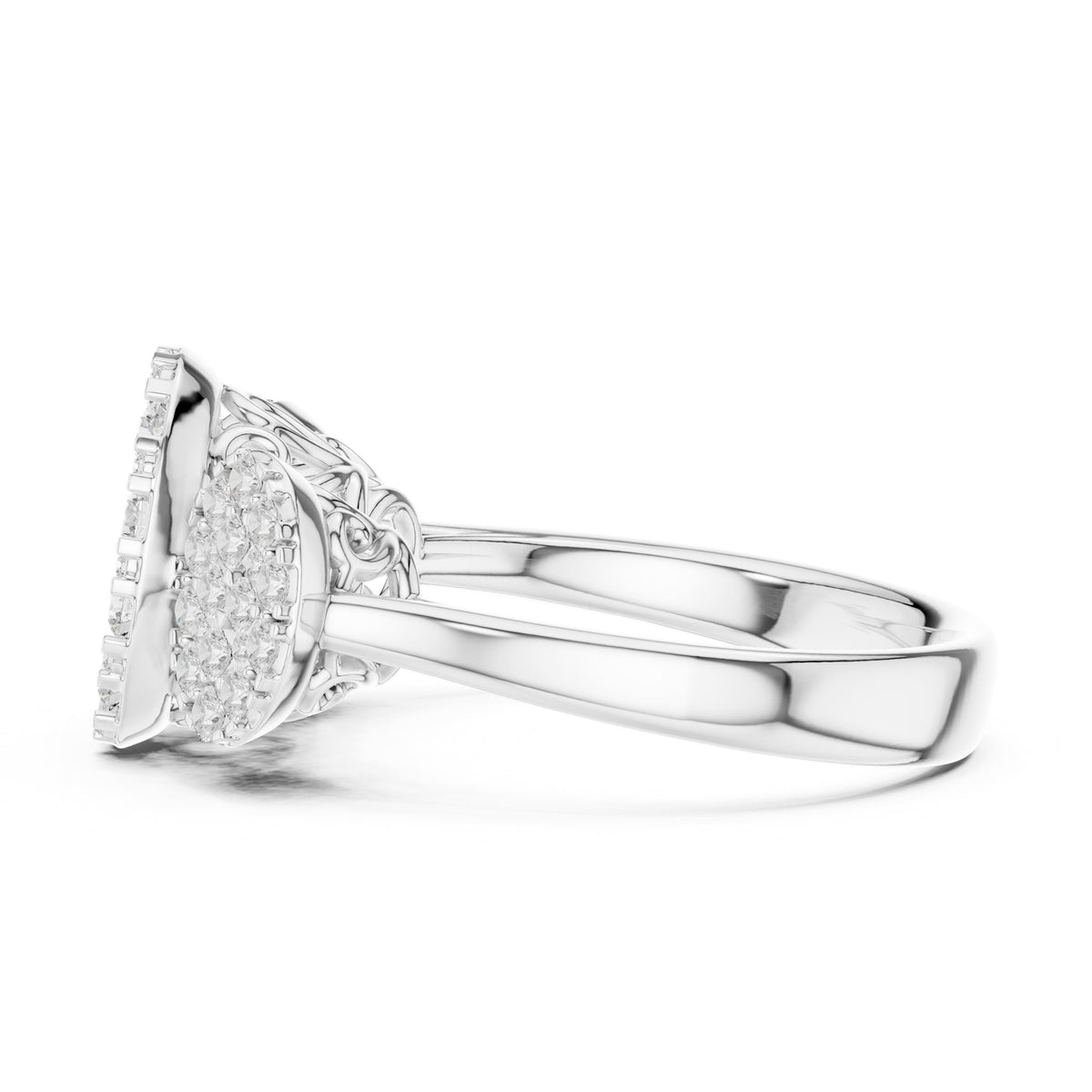 Round Three Stone Lab Grown Diamond Engagement Ring