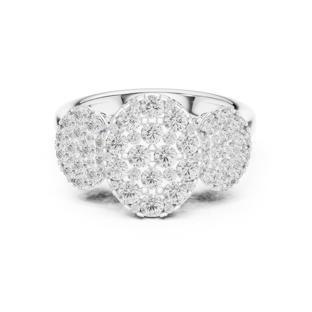 Round Three Stone Lab Grown Diamond Engagement Ring