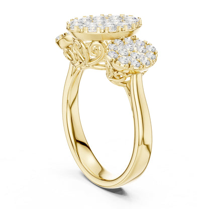 Round Three Stone Lab Grown Diamond Engagement Ring