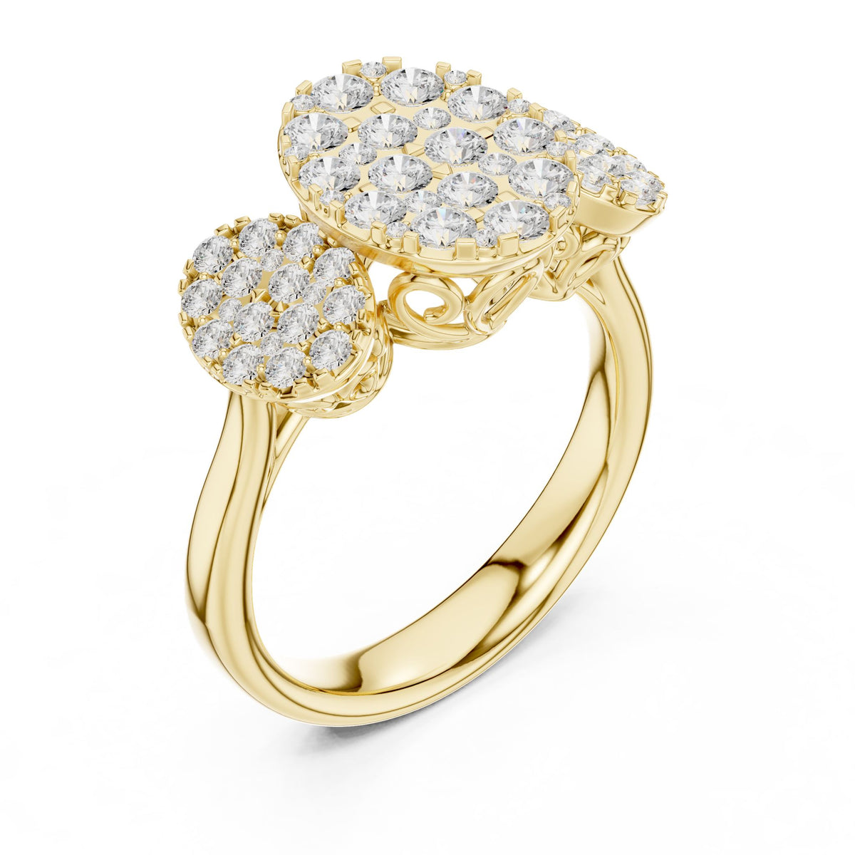 Round Three Stone Lab Grown Diamond Engagement Ring