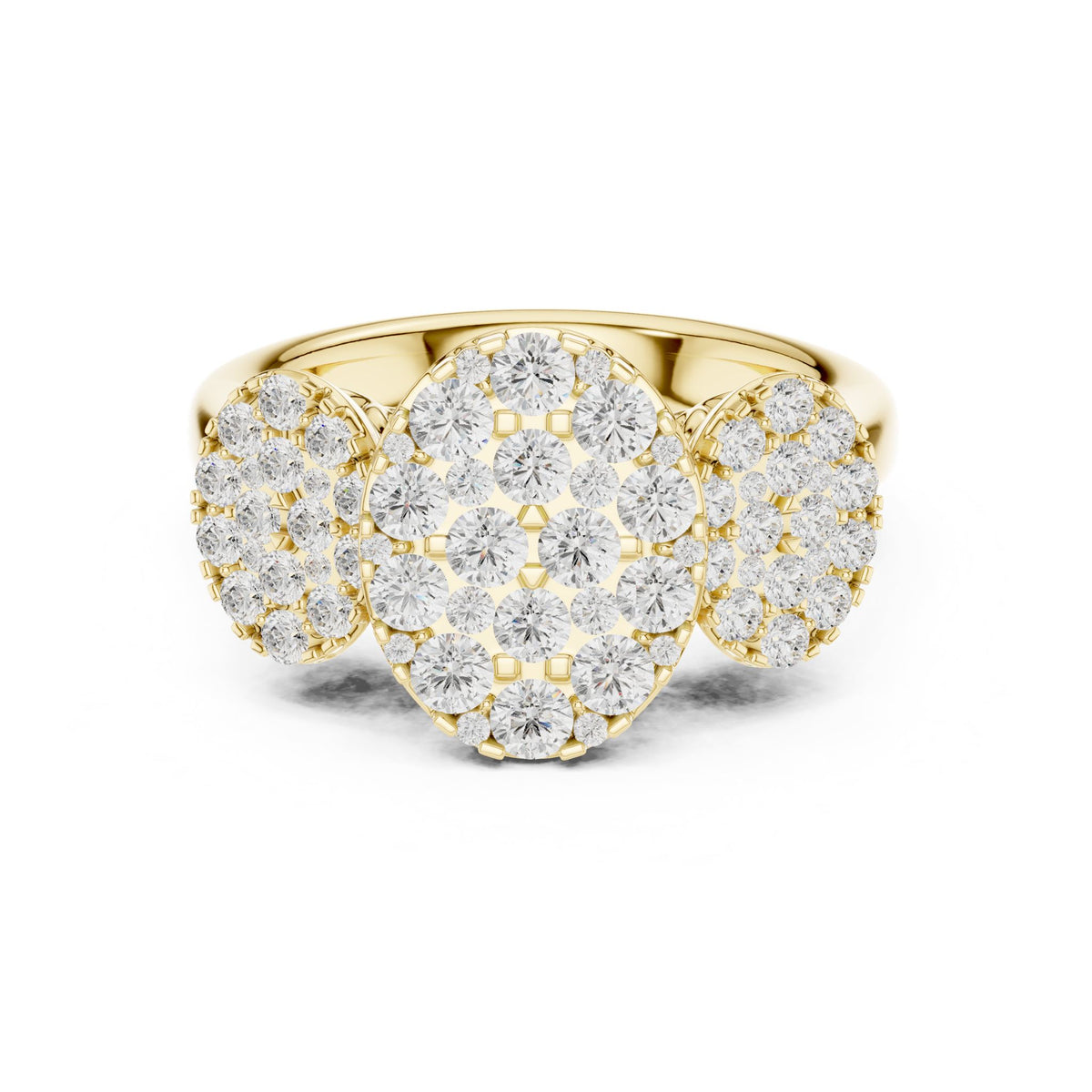 Round Three Stone Lab Grown Diamond Engagement Ring