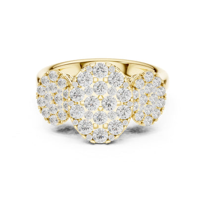 Round Three Stone Lab Grown Diamond Engagement Ring