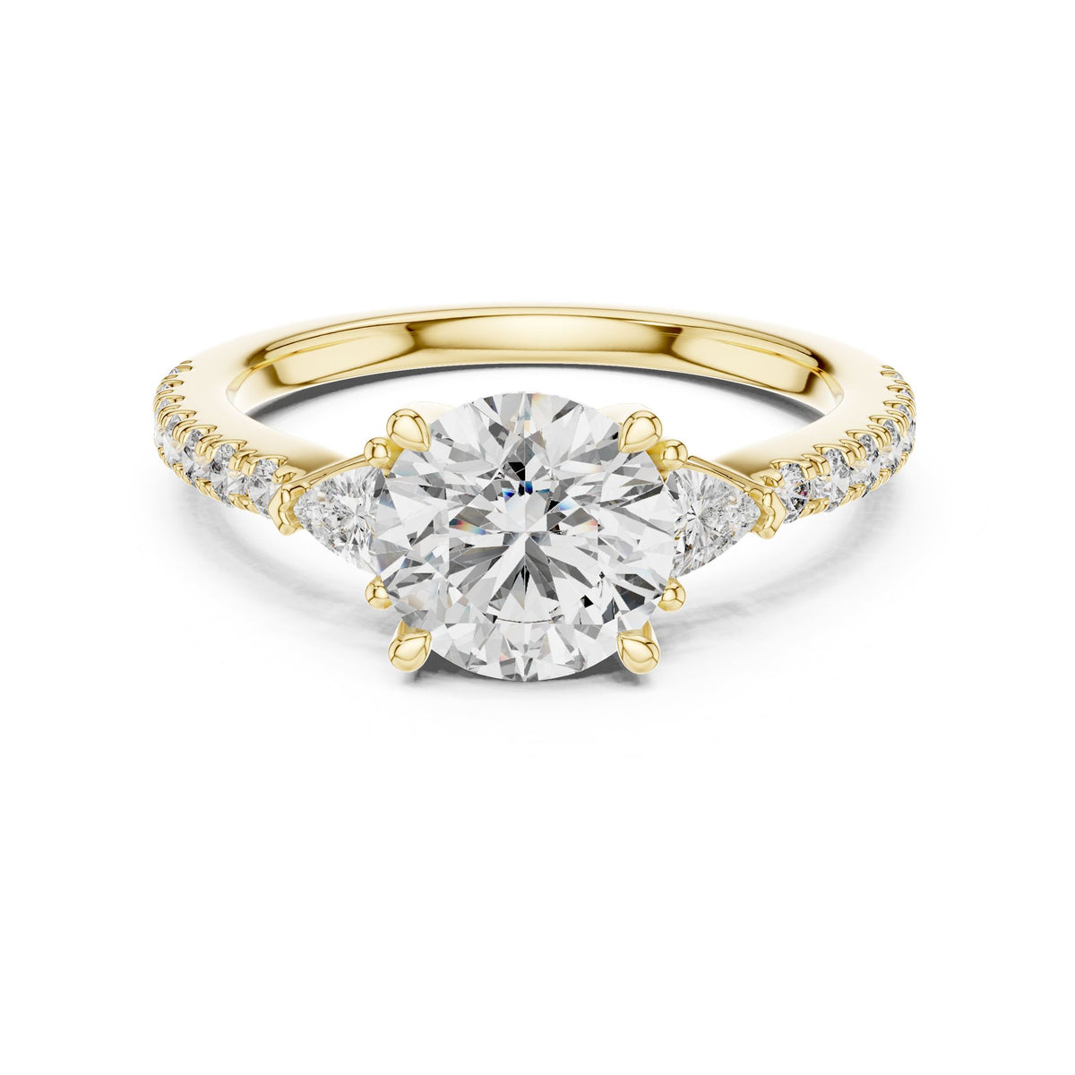 Round Three Stone Lab Grown Diamond Engagement Ring
