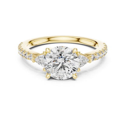Round Three Stone Lab Grown Diamond Engagement Ring