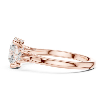 Round Three Stone Lab Grown Diamond Engagement Ring
