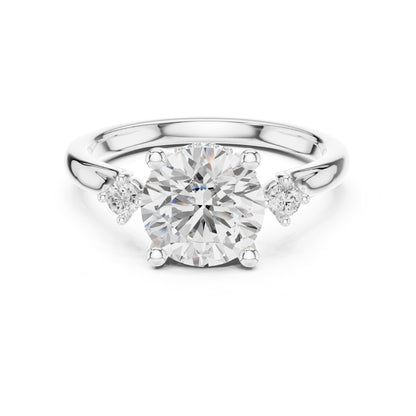 Round Three Stone Lab Grown Diamond Engagement Ring