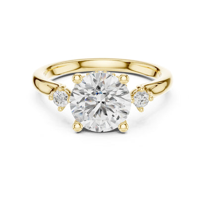 Round Three Stone Lab Grown Diamond Engagement Ring