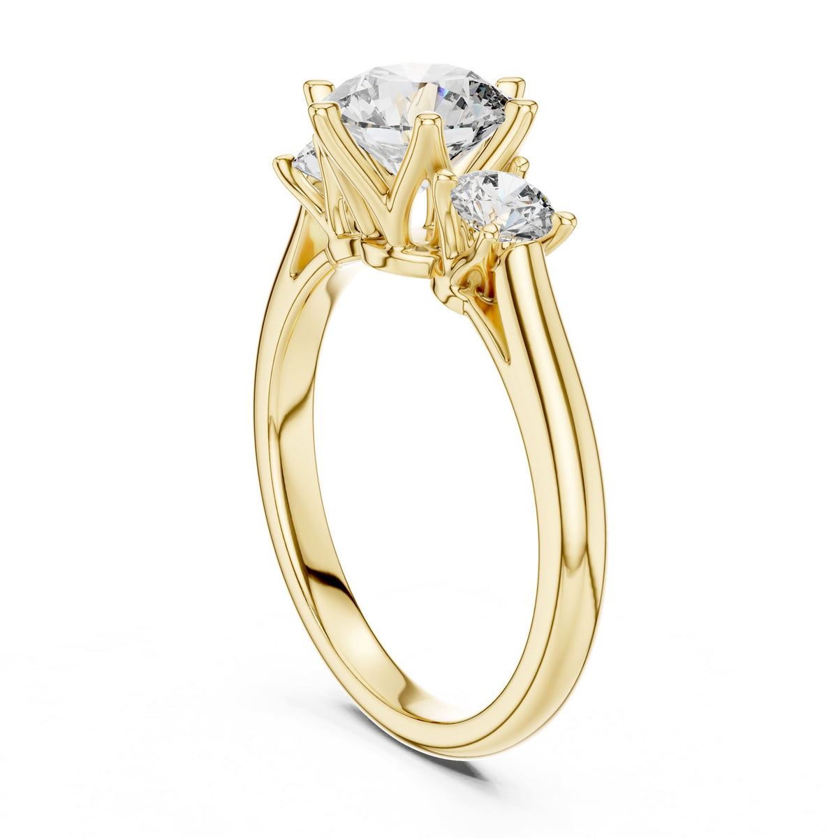 Round Three Stone Lab Grown Diamond Engagement Ring