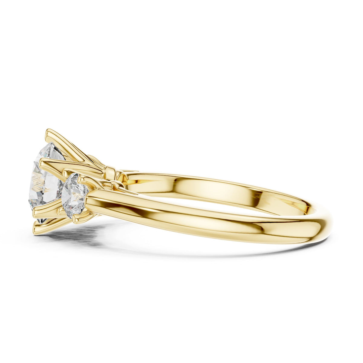 Round Three Stone Lab Grown Diamond Engagement Ring