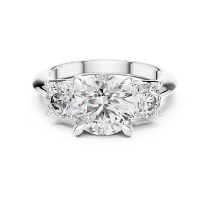 Round Three Stone Lab Grown Diamond Engagement Ring