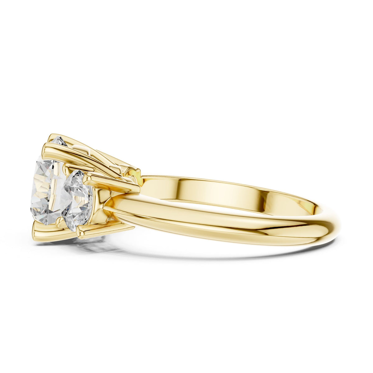 Round Three Stone Lab Grown Diamond Engagement Ring