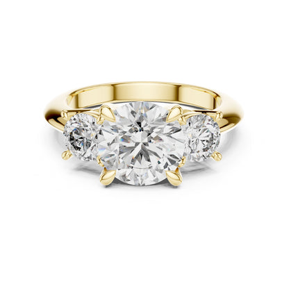 Round Three Stone Lab Grown Diamond Engagement Ring