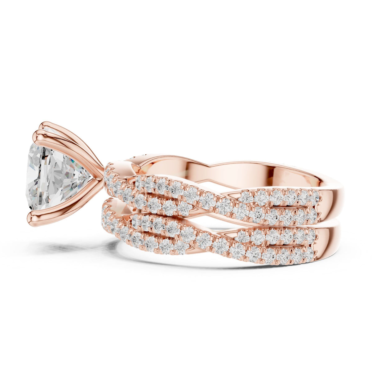 Round Twist Lab Grown Diamond Engagement Ring