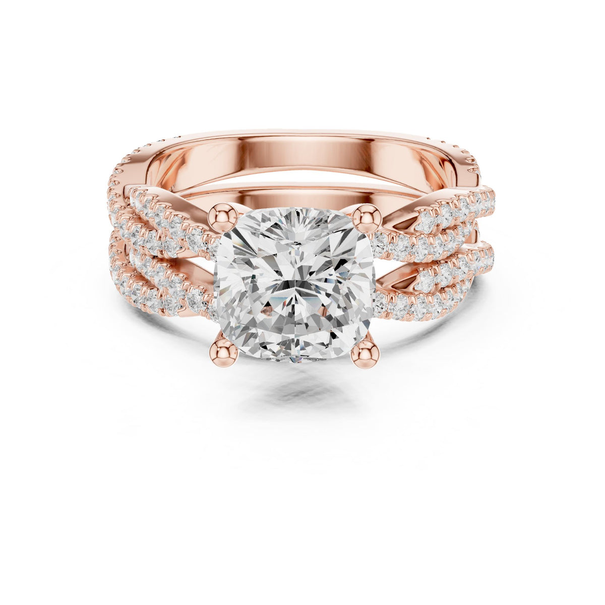 Round Twist Lab Grown Diamond Engagement Ring