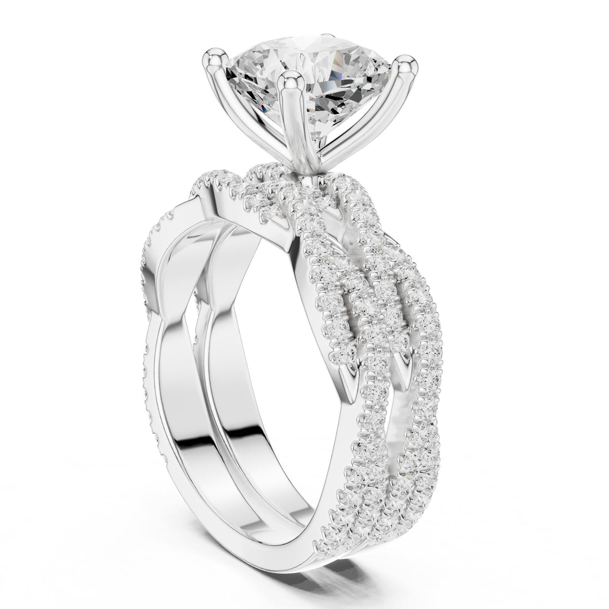 Round Twist Lab Grown Diamond Engagement Ring