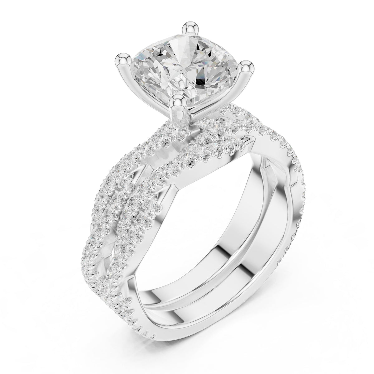 Round Twist Lab Grown Diamond Engagement Ring