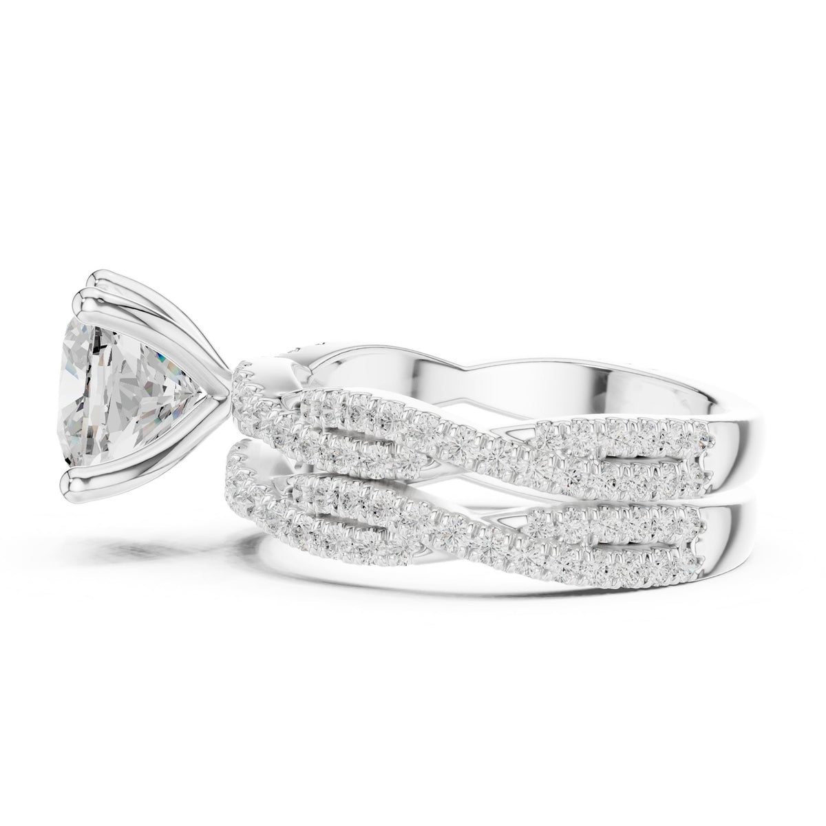 Round Twist Lab Grown Diamond Engagement Ring