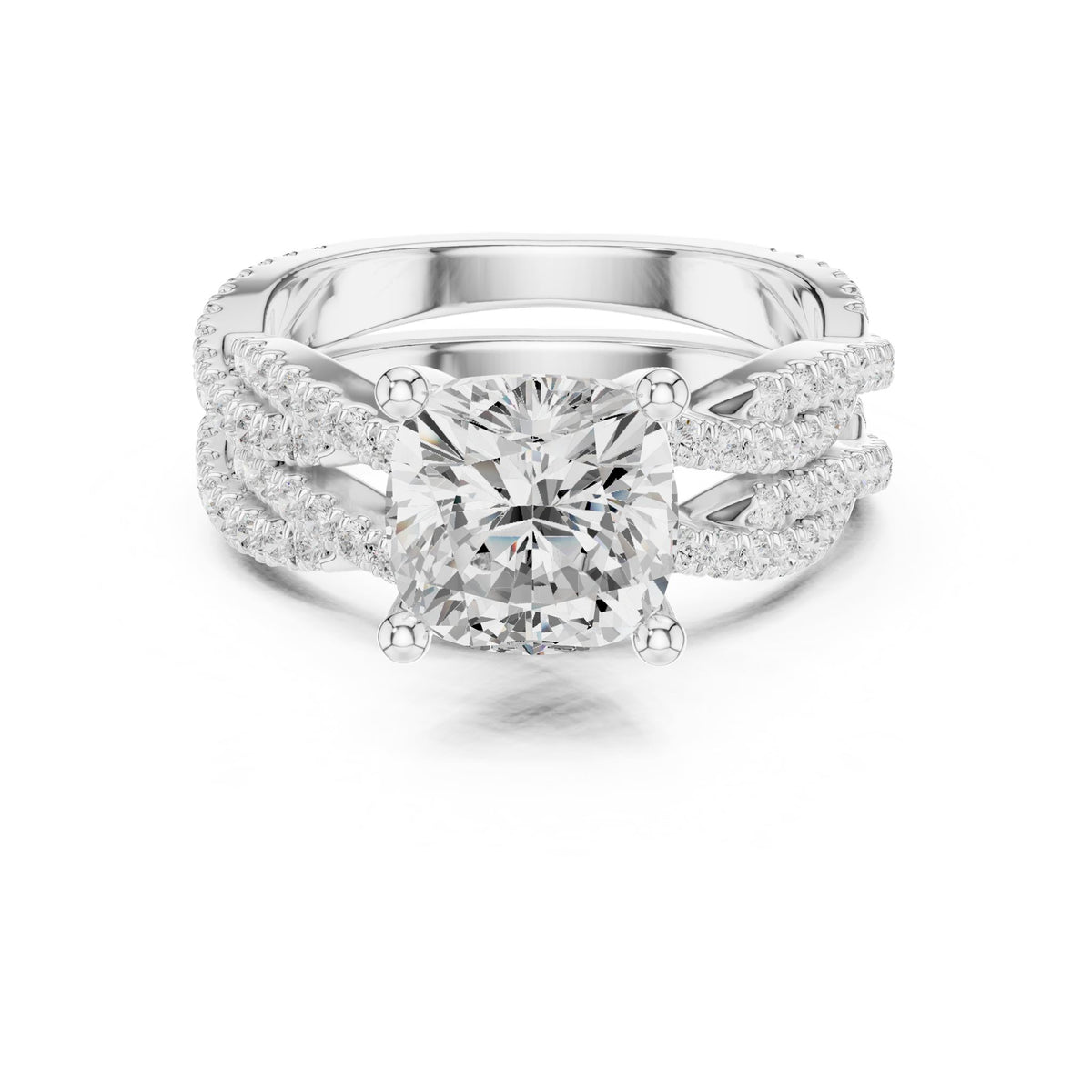 Round Twist Lab Grown Diamond Engagement Ring