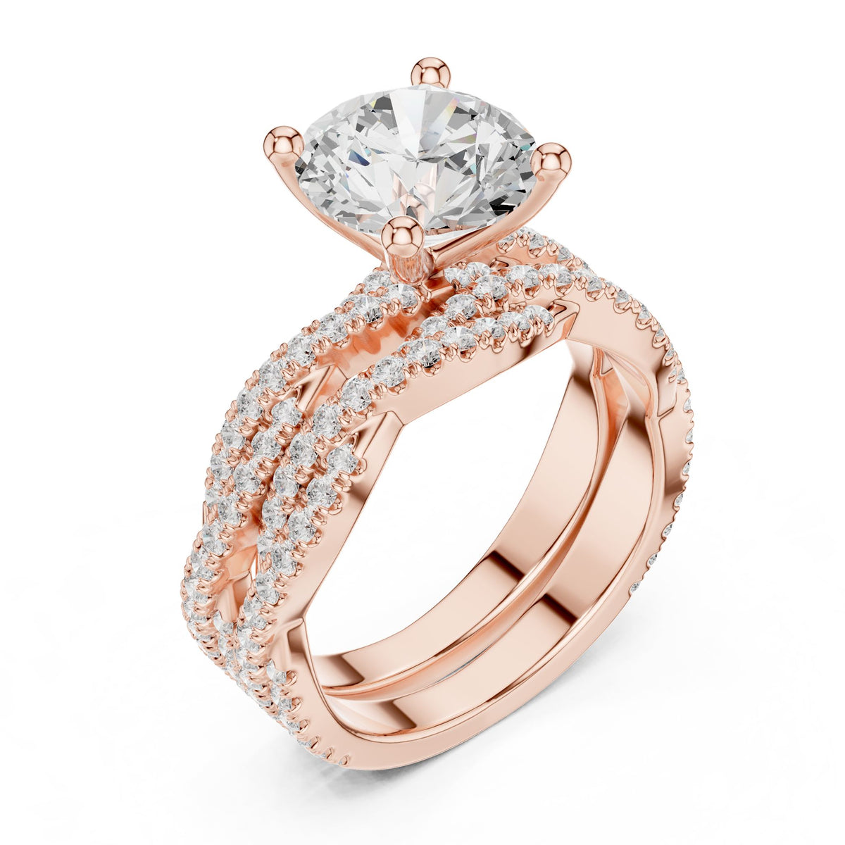 Round Twist Lab Grown Diamond Engagement Ring