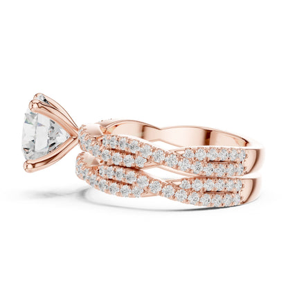 Round Twist Lab Grown Diamond Engagement Ring