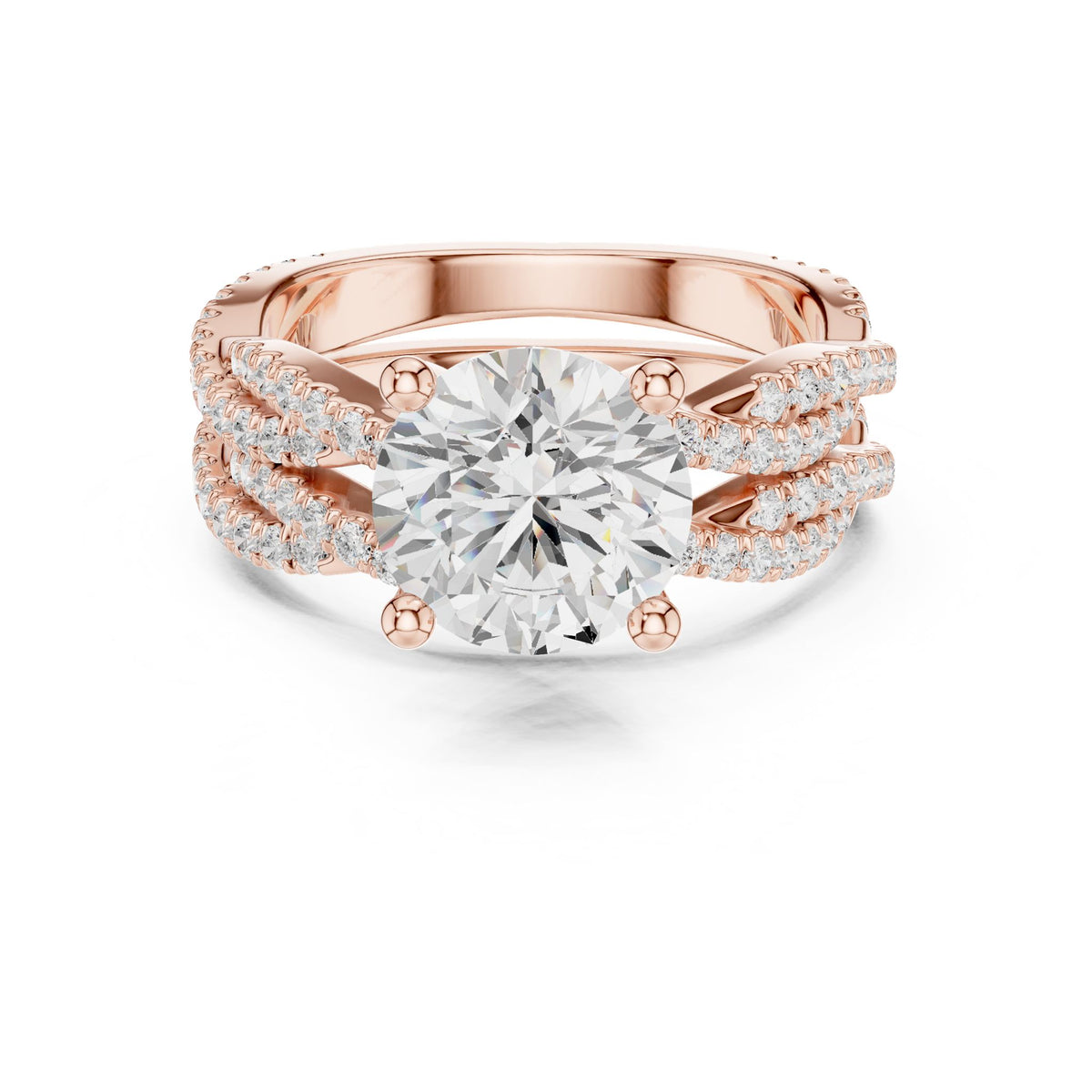 Round Twist Lab Grown Diamond Engagement Ring